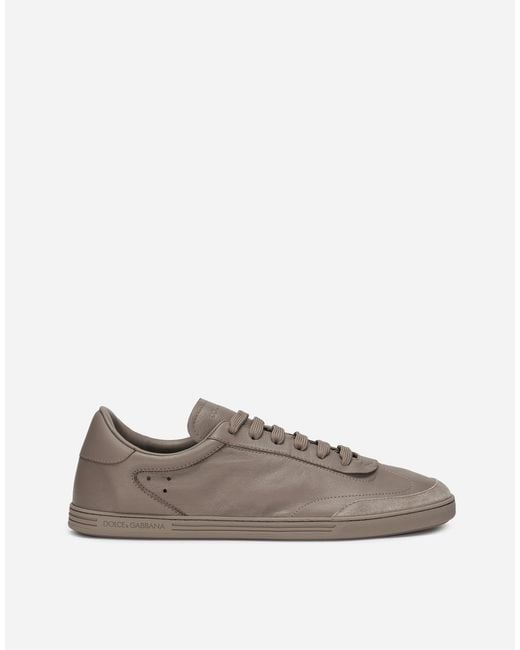 Dolce & Gabbana Gray Saint Tropez Calfskin Sneakers for men