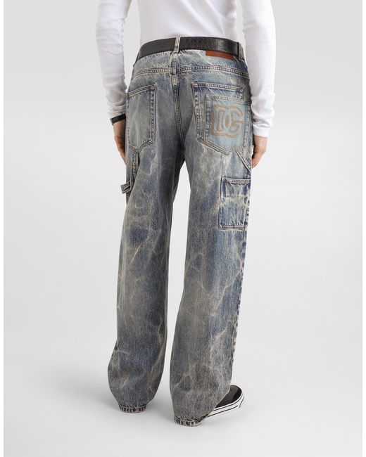 Dolce & Gabbana Gray Denim Trousers for men