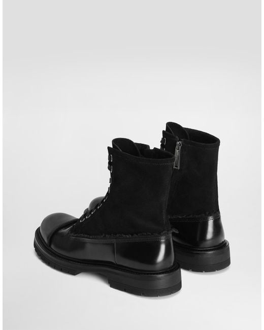 Dolce & Gabbana Black Calfskin Ankle Boots for men
