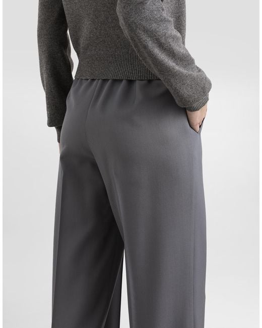 Dolce & Gabbana Wool Gabardine Trousers Gray