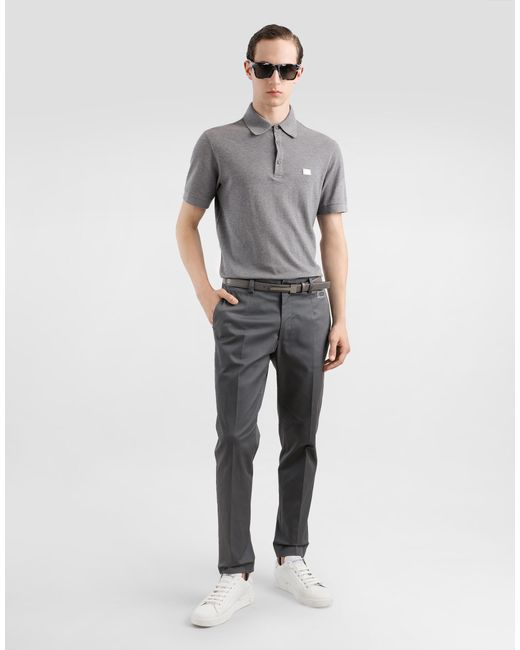 Pantalón Sastre De Algodón Dolce & Gabbana de hombre de color Gray