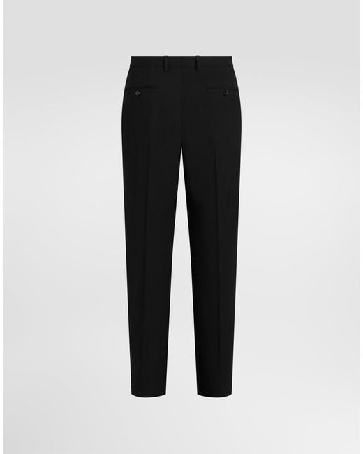 Dolce & Gabbana Black Virgin Wool Trousers for men