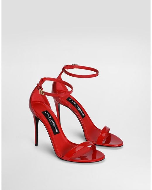 Dolce & Gabbana Red Patent Leather Sandals