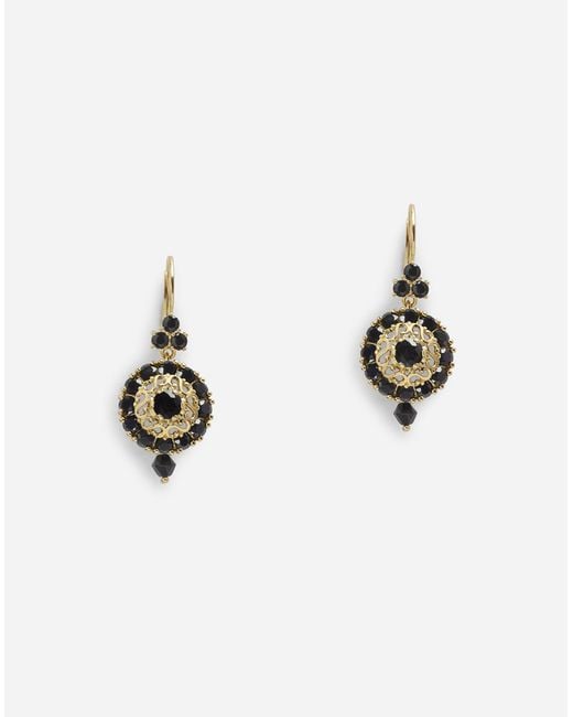 Boucles D'Oreilles Sicily En Or Jaune 18 Carats Et Saphirs Noirs Dolce & Gabbana en coloris Purple
