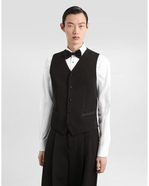 メンズ Dolce & Gabbana Wool And Silk Vest Black