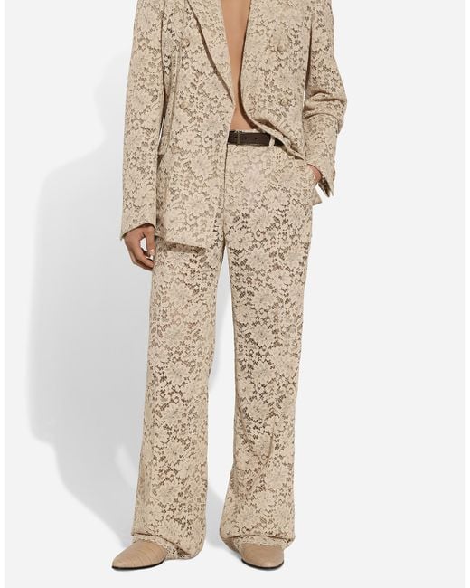 Pantalón De Encaje Cordonetto Dolce & Gabbana de hombre de color Natural