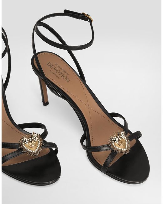 Dolce & Gabbana White Devotion Calfskin Sandals