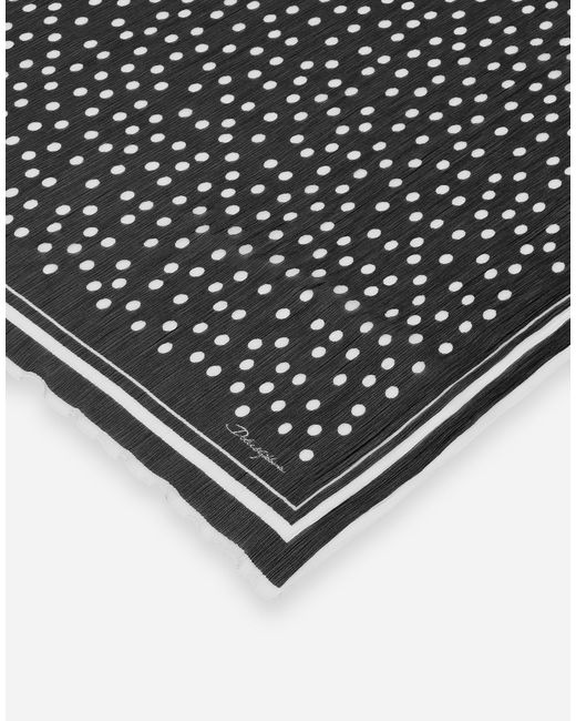 Dolce & Gabbana ストール 120X200 シルク ドットプリント Gray
