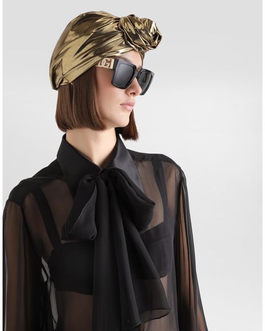Dolce & Gabbana Black Silk Chiffon Shirt With Pussy-Bow