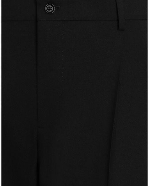 Dolce & Gabbana Black Virgin Wool Trousers for men