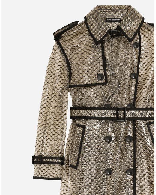 Dolce & Gabbana トレンチコート ルレックスメッシュ Pvcボンディング Natural