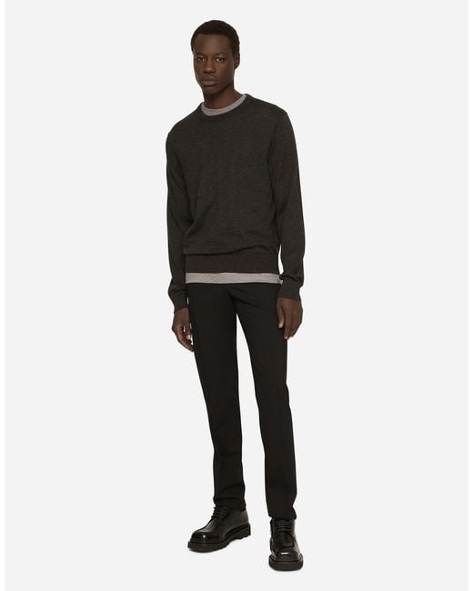 Dolce & Gabbana Black Pull Girocollo for men