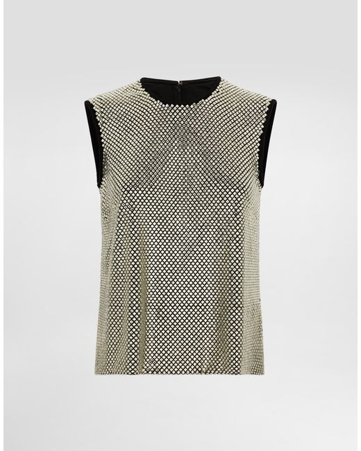 Dolce & Gabbana Gray Sleeveless Blouse