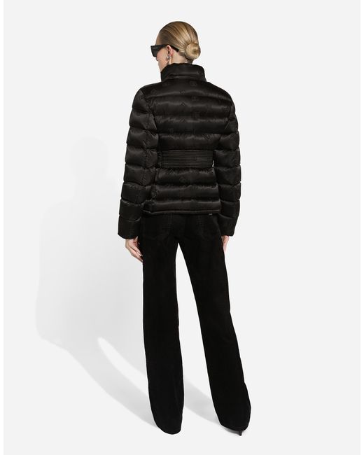 Dolce & Gabbana Dgロゴ パデッド サテンジャカード ダウンジャケット Black