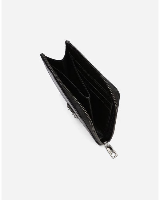 Dolce & Gabbana White Calfskin Card Holder With Branded Plate for men