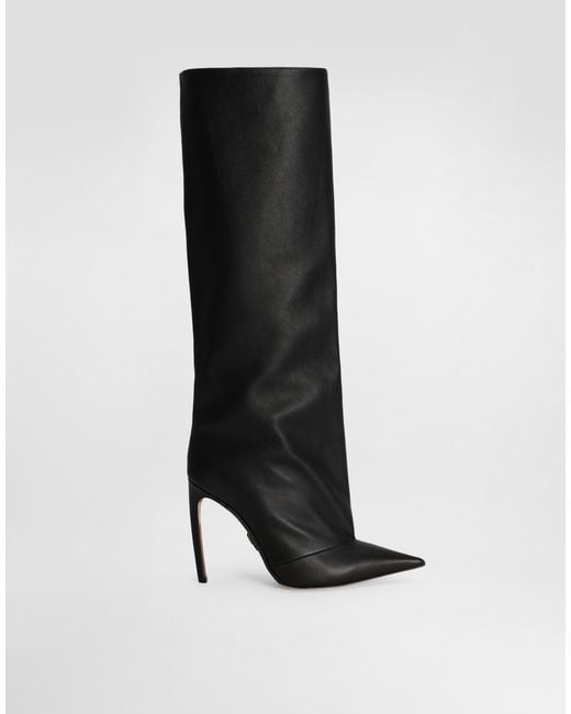 Dolce & Gabbana Black Devotion Calfskin Boots