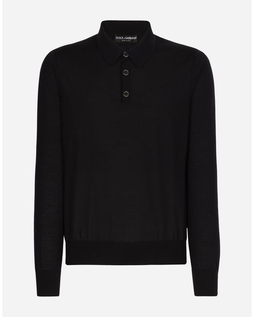 メンズ Dolce & Gabbana ポロスタイルニット エキストラファインカシミア Black