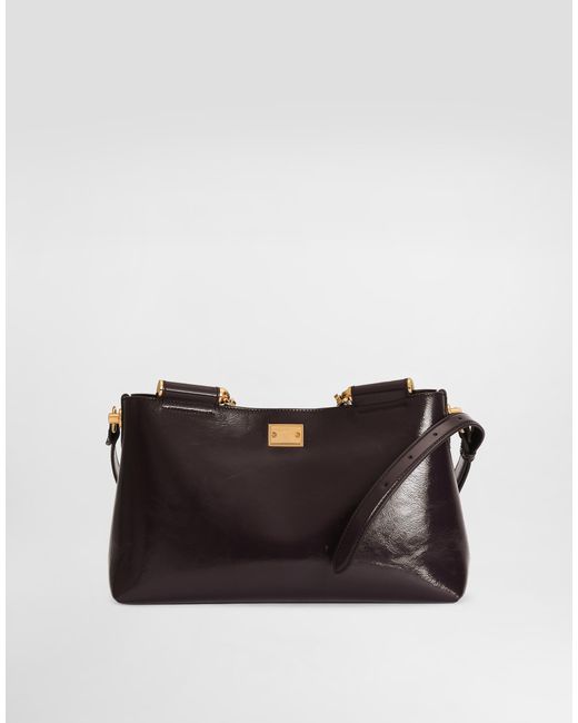 Dolce & Gabbana Black Medium Vittoria Calfskin Handbag