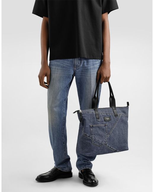 Shopping Bag Media di Dolce & Gabbana in Blue da Uomo