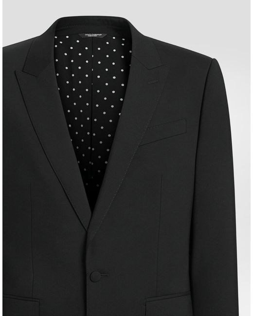 Dolce & Gabbana Black Single-Breasted New Martini Canvas Jacket for men