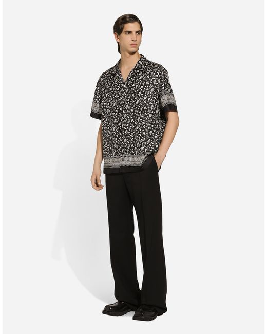 メンズ Dolce & Gabbana Two-Way Stretch Twill Straight-Leg Pants Black
