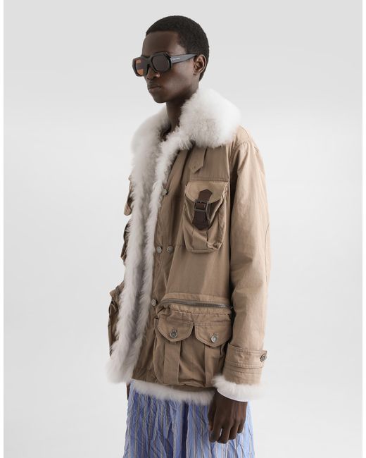 Dolce & Gabbana Natural Waxed Faille Jacket for men