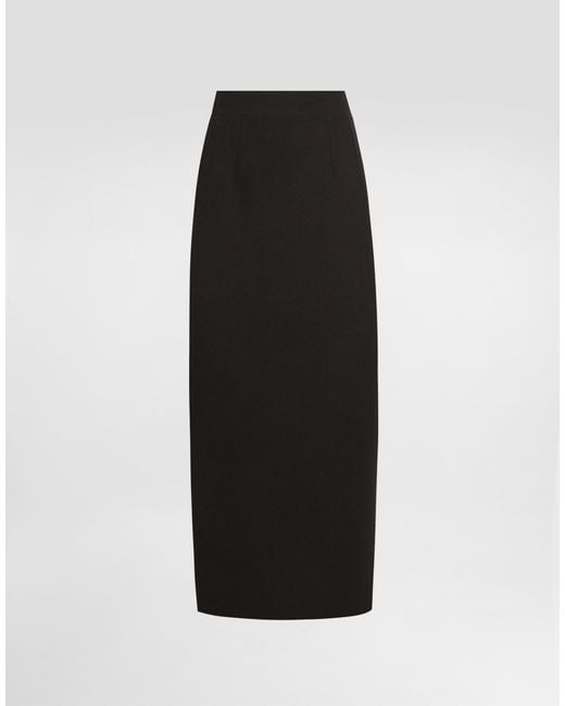 Dolce & Gabbana Black Wool Pencil Skirt