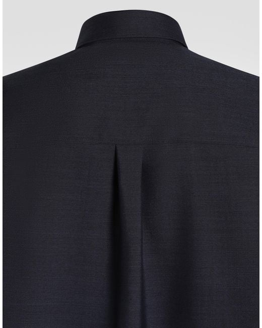 Dolce & Gabbana Blue Wool Shirt for men