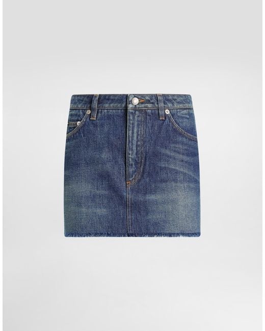 Dolce & Gabbana Blue Denim Miniskirt