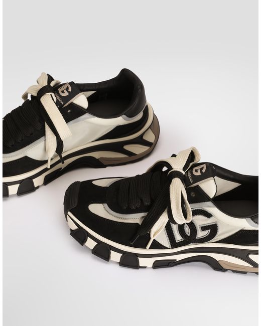 Dolce & Gabbana White Dg Country Road Nylon And Leather Sneakers for men