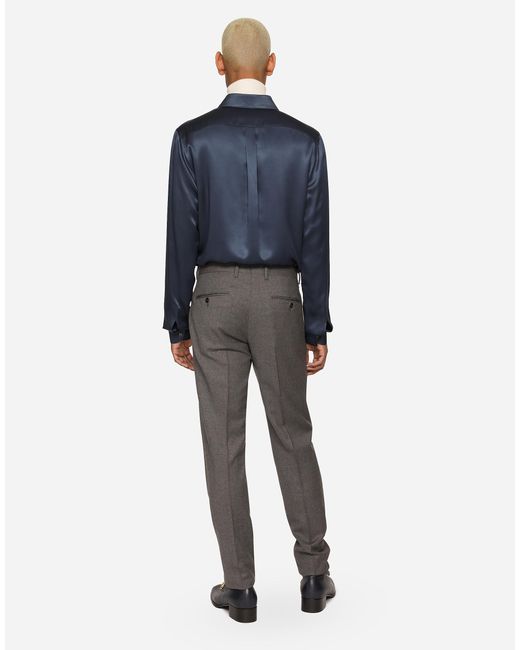 Dolce & Gabbana Flanellhose in Gray für Herren