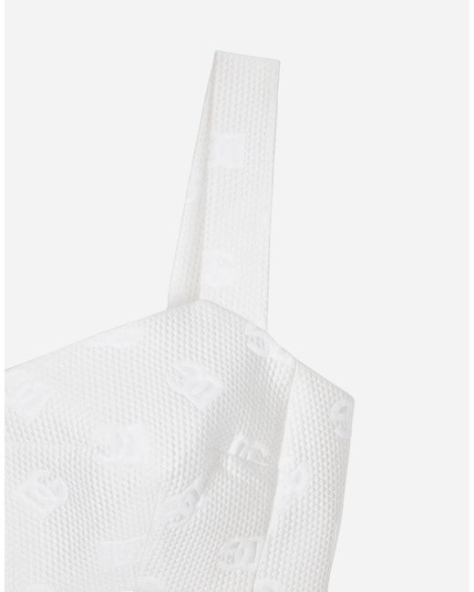 Dolce & Gabbana White Logo Crop Top