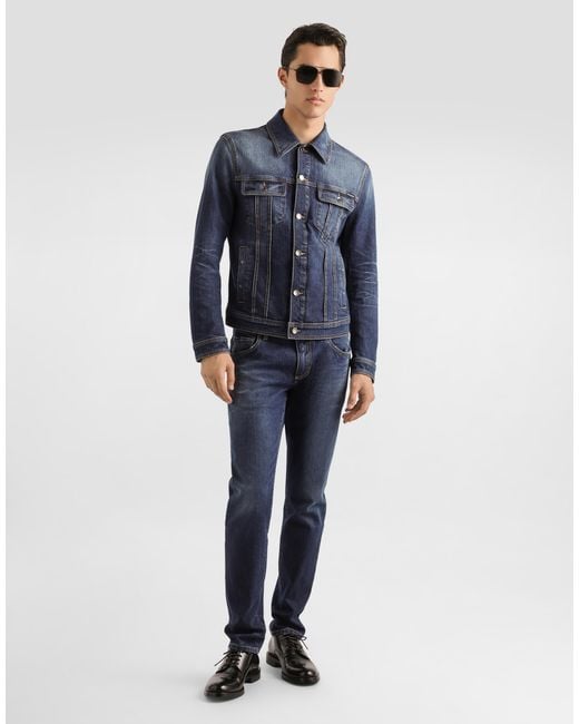 Dolce & Gabbana Blue Denim Trousers for men