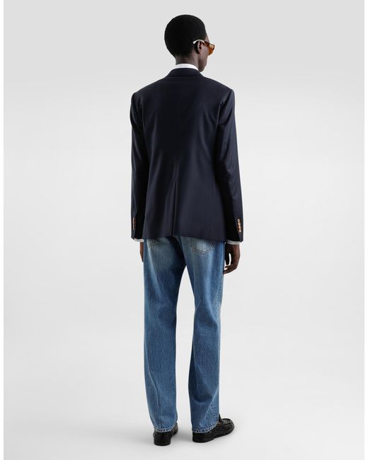メンズ Dolce & Gabbana ウール ダブルブレストジャケット Blue