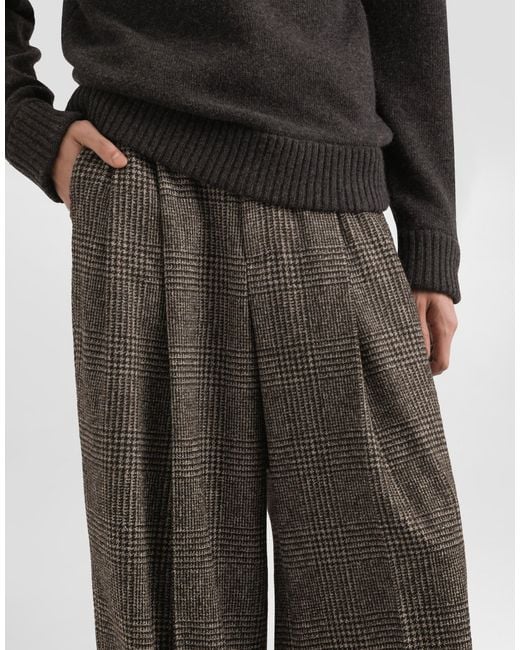 メンズ Dolce & Gabbana Alpaca Blend Glen Plaid Trousers Gray