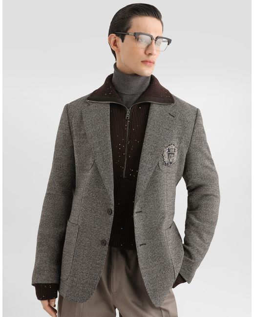 Dolce & Gabbana Gray Portofino Single-Breasted Jacket for men