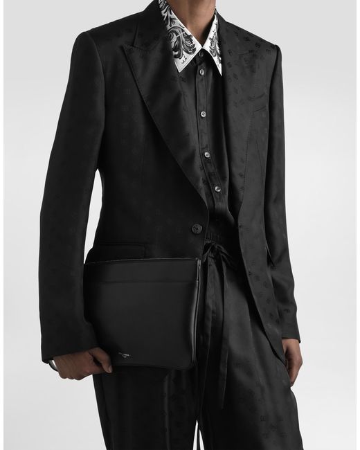 メンズ Dolce & Gabbana Calfskin Necessaire Black