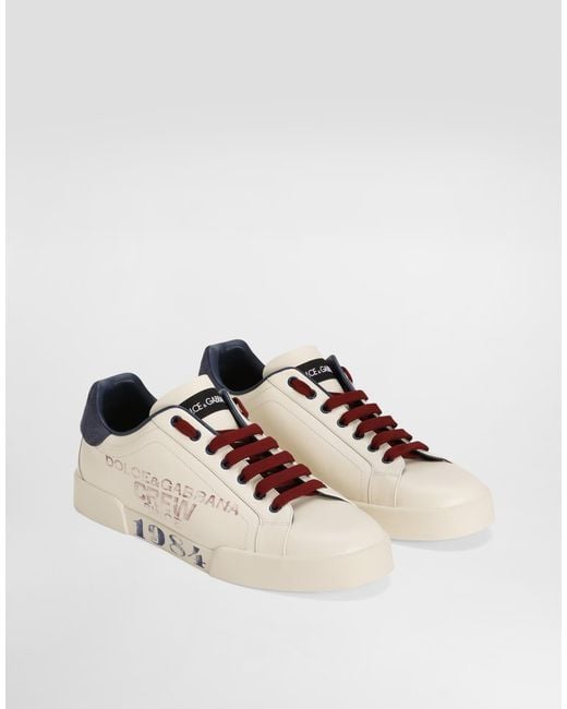 Dolce & Gabbana Natural Portofino Light Strobel Calfskin Sneakers for men