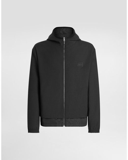 Giacca Con Cappuccio E Zip di Dolce & Gabbana in Black da Uomo