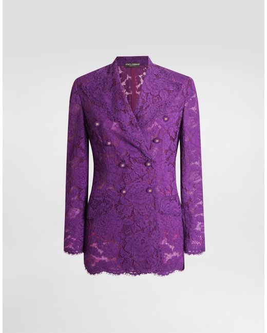 Giacca Doppiopetto di Dolce & Gabbana in Purple