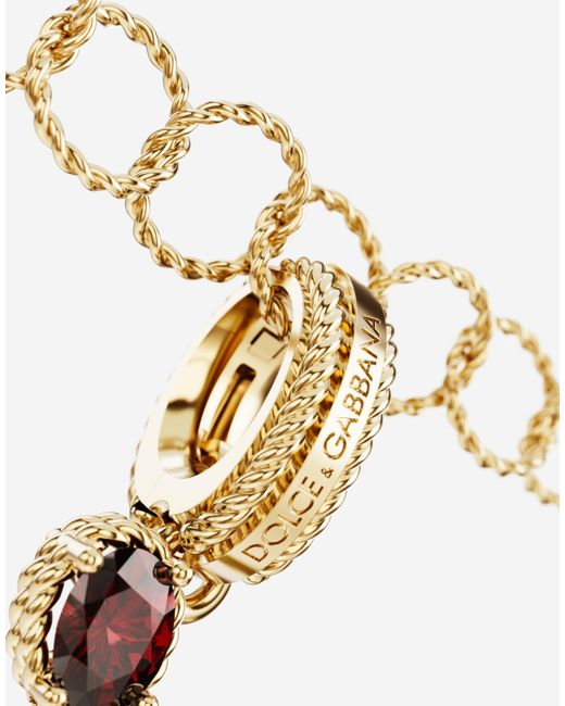 Dolce & Gabbana White Charm Y Lettering 18-Carat And Multicolored Gems
