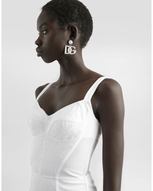 Dolce & Gabbana White Corset-Style Slip Dress