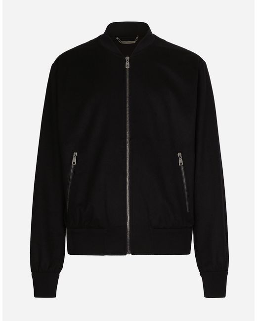 Dolce & Gabbana Black Cashmere Bomber Jacket for men