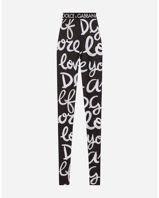 Dolce & Gabbana Jersey leggings With Dg Love Yourself Print in