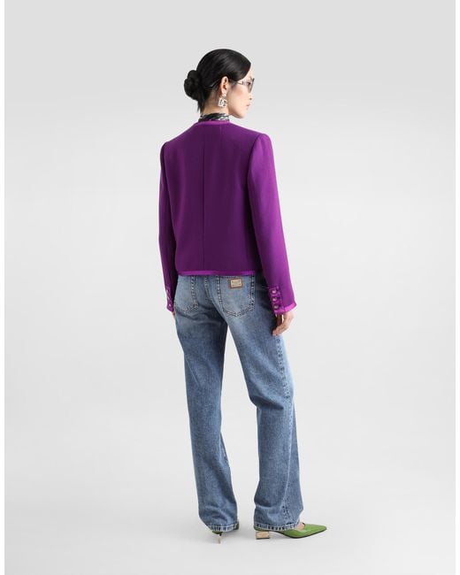 Giacca Corta Monopetto di Dolce & Gabbana in Purple