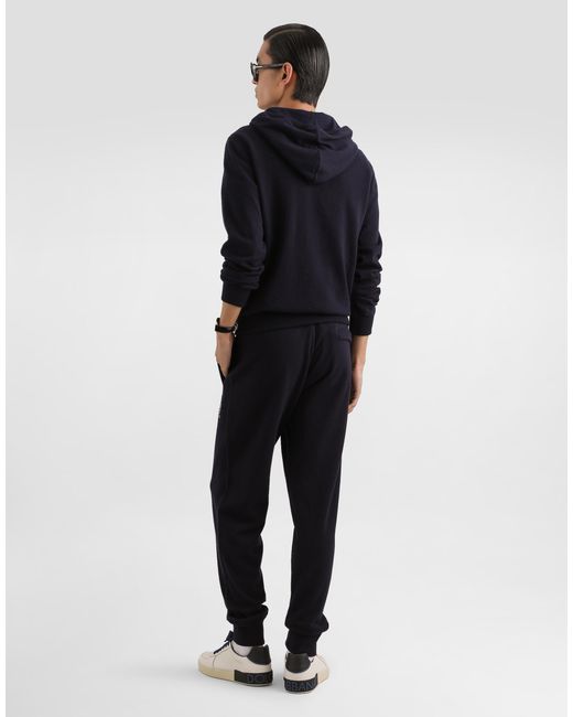 Dolce & Gabbana Blue Smooth Cashmere Trousers for men