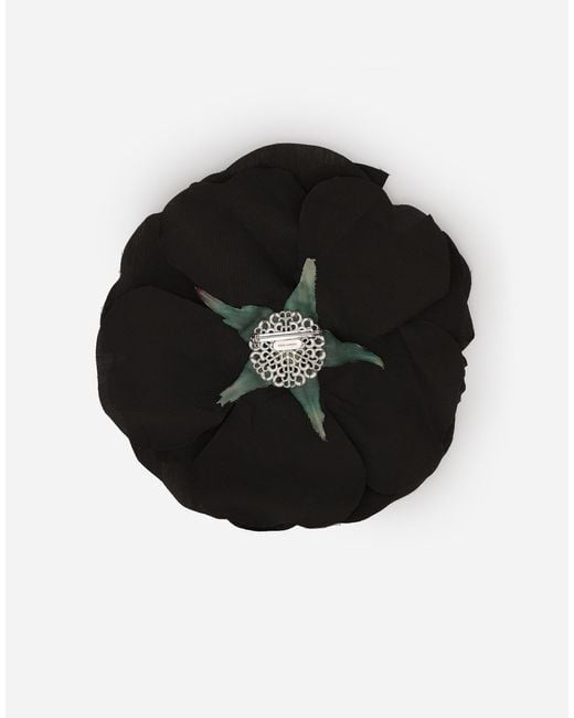Dolce & Gabbana Black Spilla Con Fiore for men