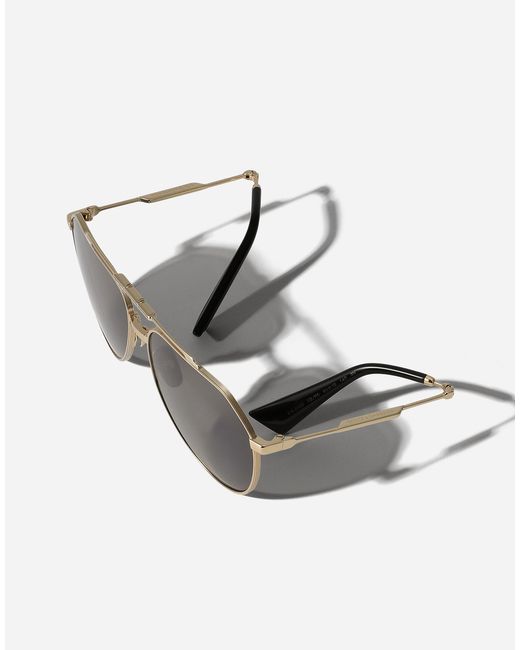 Dolce & Gabbana Gray Stefano Pilot-Frame Sunglasses for men