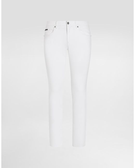 Dolce & Gabbana Men's White Regular Stretch Jeans