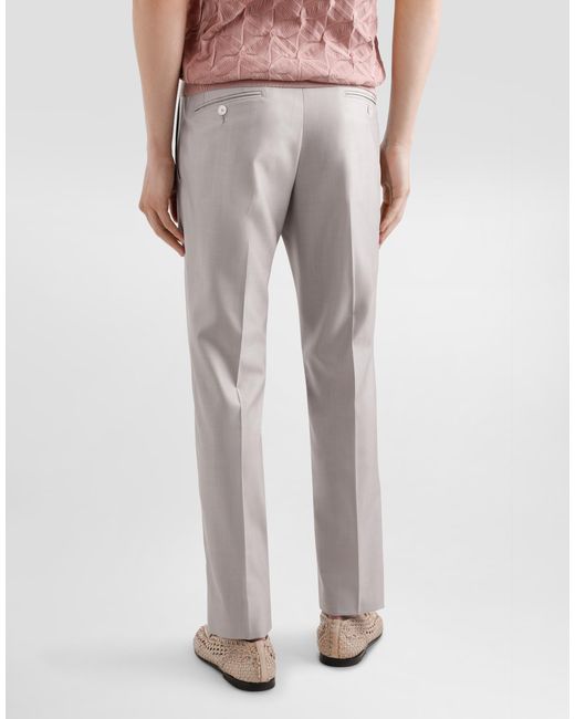 Dolce & Gabbana Gray Deconstructed Double-Breasted Wool And Silk Suit for men